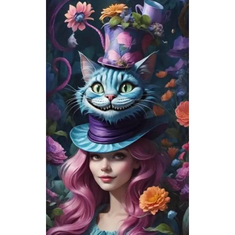 Алмазна мозаїка "Чеширський капелюх", на підрамнику 30*40см, в кор. 31*41*2,5см, ТМ Dreamtoys арт: S20389