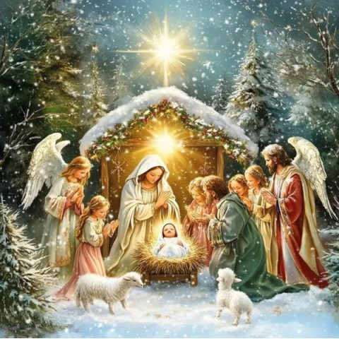 Алмазна мозаїка "Світло Вифлиємської зірки", на підрамнику 30*40см, в кор. 31*41*2,5см, ТМ Dreamtoys арт: S20390