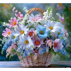 Алмазная мозаика "Корзина летних мечтаний", рамка, на подрамнике 30*40см, в кор. 31*41*2,5см, ТМ Dreamtoys