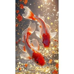 Алмазная мозаика "Дуэт Кои", на подрамнике 30*40см, в кор. 31*41*2,5см, ТМ Dreamtoys