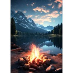 Алмазна мозаїка "Тихий вечір у горах", на підрамнику 30*40см, в кор. 31*41*2,5см, ТМ Dreamtoys арт: S20408