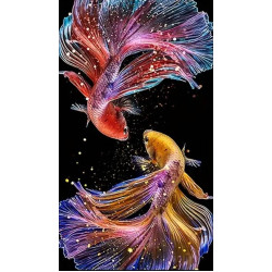 Алмазна мозаїка "Півники: Дуель фарб", 40*50см, на підрамнику, в кор. 41*51*2,5см, ТМ Dreamtoys арт: S40110