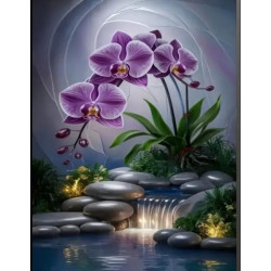 Алмазна мозаїка "Орхідея Дзен", 40*50см, на підрамнику, в кор. 41*51*2,5см, ТМ Dreamtoys арт: S40117