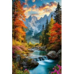 Алмазная мозаика  "Горный поток" 40*50см, на подрамнике, в кор. 41*51*2,5см, ТМ Dreamtoys