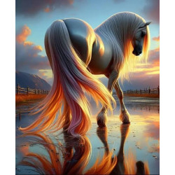 Алмазная мозаика "Конь заката солнца" 40*50см, на подрамнике, в кор. 41*51*2,5см, ТМ Dreamtoys