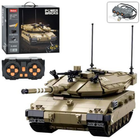 Конструктор SLUBAN Танк, 937дет, на радиоуправлении, в кор. 42,5*38*12,4см 
