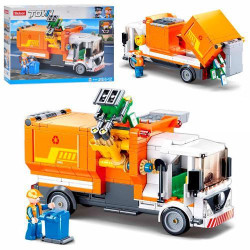 Конструктор SLUBAN Мусоровоз, фигурка, 326дет, в кор. 38*29*7см 