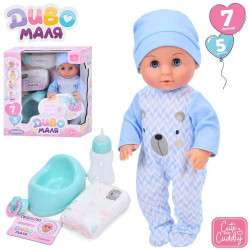 Пупс 30см, пьет-писает, горшок, бутылочка, соска, подгузник, в кор. 26,5*29,5*14,5см 