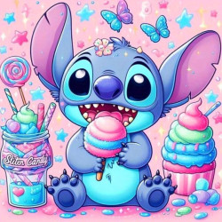 Алмазна мозаїка "Стіч - ласунчик", 20*20см, на рамці, в кор. 21*21*2,5см, ТМ Dreamtoys арт: S10385