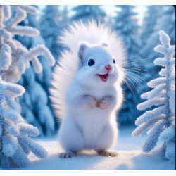 Алмазна мозаїка "Снігове білченя", 20*20см, на рамці, в кор. 21*21*2,5см, ТМ Dreamtoys арт: S10400