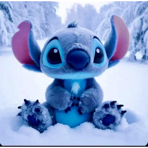 Алмазна мозаїка "Стіч у снігу", 20*20см, на рамці, в кор. 21*21*2,5см, ТМ Dreamtoys арт: S10406