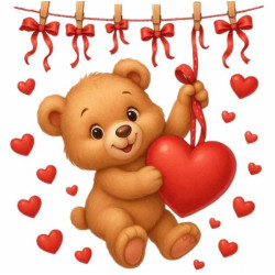 Алмазна мозаїка "Щасливий тримач серця", 20*20см, на рамці, в кор. 21*21*2,5см, ТМ Dreamtoys арт: S10411