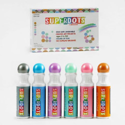 Крапкові маркери 6 кольорів пастельні золотий срібний об&#039;єм маркера 60мл, в кор. 21*3*14см  арт: C35510