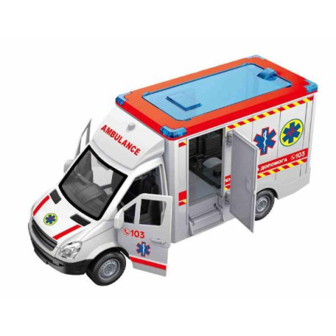 Машинка "Швидка допомога" укр.мова інерція звук, в кор. 32*12*17см арт: TK97569