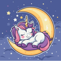 Картина по номерам "Единорожка в звездном сне" лак 30*30см, термопакет, ТМ ART Craft, Украина