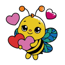 Набір для розмальовки "Бджілка з сердечками" 25*25 см, з пальчиковими фарбами арт: 15635-AC