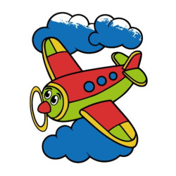 Набір для розмальовки "Літачок" 25*25 см, з пальчиковими фарбами арт: 15629-AC