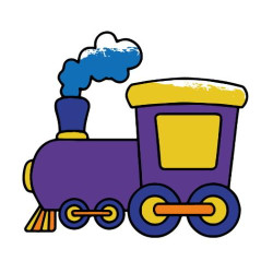 Набір для розмальовки "Паровозик" 25*25 см, з пальчиковими фарбами арт: 15628-AC