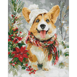 Алмазная мозаика "Счастливая собачка" 40*50см, термопакет, ТМ Идейка, Украина