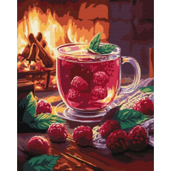 Картина по номерам "Малиновый чай" 40*50см, термопакет, ТМ Идейка, Украина
