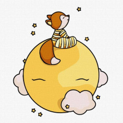 Картина за номерами для дітей "Рахуючи зірки" 25х25см, термопакет, ТМ Ідейка, Україна арт: KHO6143