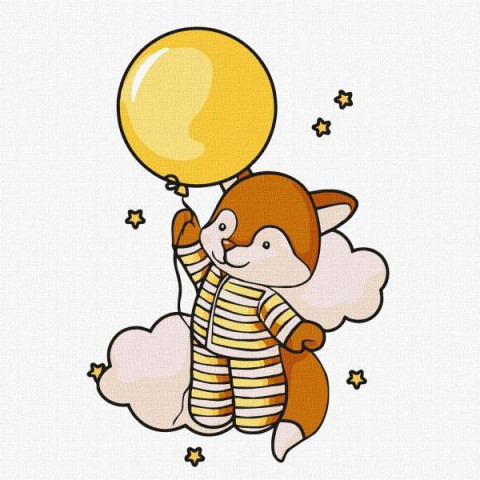 Картина за номерами для дітей "Досліджуючи небо" 25х25см, термопакет, ТМ Ідейка, Україна арт: KHO6144