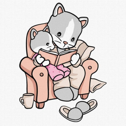 Картина за номерами для дітей "Казки на ніч" 25*25см, термопакет, ТМ Ідейка, Україна арт: KHO6166