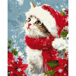 Картина по номерам "Кот в снегу" 40*50см, термопакет, ТМ Идейка, Украина