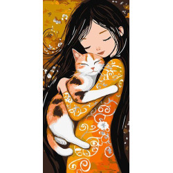 Картина по номерам "Кот на руках" 40*80см, термопакет, ТМ Идейка, Украина