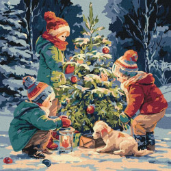 Картина по номерам "Елка дружбы" 40*40см, термопакет, ТМ Идейка, Украина