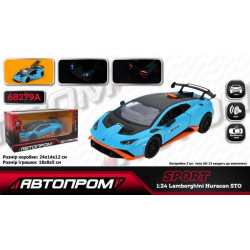 Машина мет. АВТОПРОМ 1:24 Lamborghini  Huracan STO, бат, світло, звук, відкр.двері, в кор. 24,5*12см  арт: 68279A