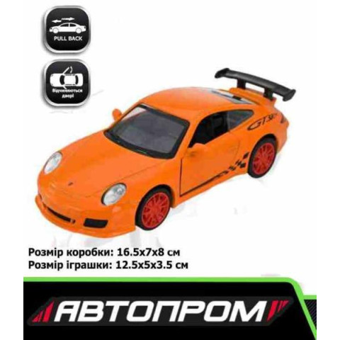 Машина мет. АВТОПРОМ 5 inch, Porsche 911 GT3 RS, откр.дверь, в кор. 16,5*7*8см 