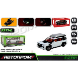Машина мет. АВТОПРОМ 1:24 U8, бат, світло, звук, відкр.двері, в кор. 28*16*12,8см  арт: AP7741біла