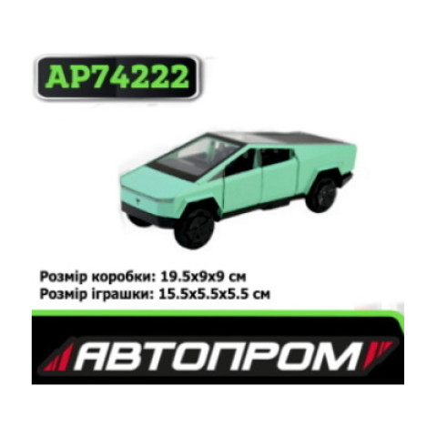 Машина мет. АВТОПРОМ 1:32 Tesla pickup truck, бат, свет, звук, откр.дверь, в кор. 19,5*9*9см 