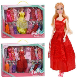 Кукла с нарядом 29см, шарнирные руки, платье, 2 вида, в кор. 42*32*6см 