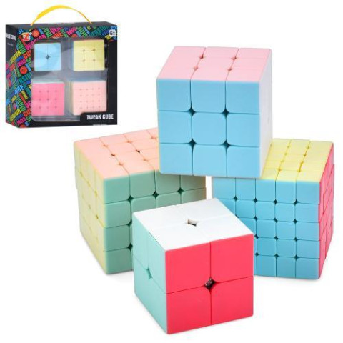 Гра кубик, набір 4шт (2х2/5см, 3х3 / 5,6см, 4х4 / 6см, 5х5 / 6см), в кор. 18,5*18,5*6,5см  арт: 218-T9