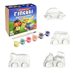 Набір для творчості Гіпсові розмальовки: розфарбуй машини, ТМ Стратег, Україна арт: 31038S