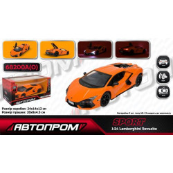 Машина мет. АВТОПРОМ 1:24 Lamborghini Revuelto, бат, світло, звук, відкр.двері, в кор. 24,5*12см  арт: 68200A(O)
