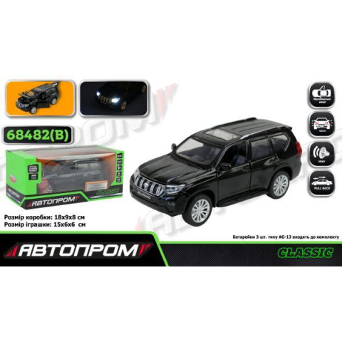 Машина мет. АВТОПРОМ 1:32 Toyota Land Cruiser Prado, бат, свет, звук, откр.дверь, в кор. 18*9*8см 
