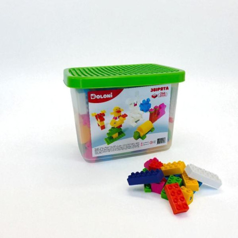 Конструктор "Звірята" 266 дет., у пластик. боксе 24*27*18см, ТМ Долоні, Україна арт: 013888/05звірята