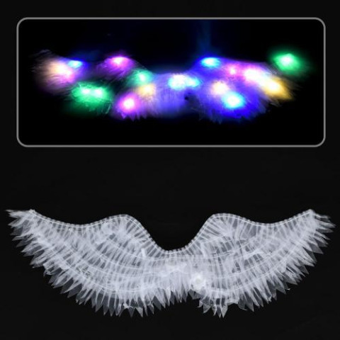 Набір аксесуарів Крила карнавальні, ангел/янгол, світло- 3 режими, 63*20см, на бат(табл), пак. 23*38*2см арт: YG0249