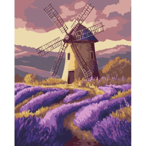 Картина за номерами "Млин у сутінках" лак 40*50см, термопакет, ТМ ART Craft, Україна