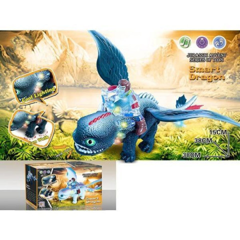 Динозавр бат., ходить, підсвічується, звукові ефекти, фігурка чоловічка,  в кор. 19*9*12см  арт: 8808