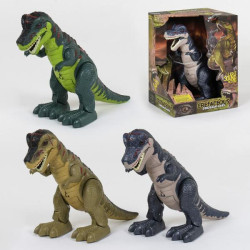 Динозавр 3 вида, ходит, подсветка, звук, бат., в кор. 25*21*34см 