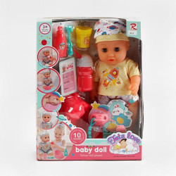 Пупс 28см пьет из бутылочки, ходит в горшок, аксессуары, музыкальный чип, в кор. 32*24*10см 