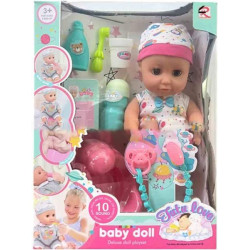 Пупс 28см пьет из бутылочки, ходит в горшок, аксессуары, музыкальный чип, в кор. 32*24*10см 