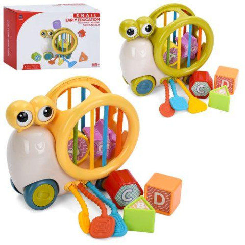 Игра Улитка, 16см, на колесах, грани-резинки, фигурки 5шт, подвижные детали, текстурные детали, 2 цвета, в кор. 20*14*9,5см 