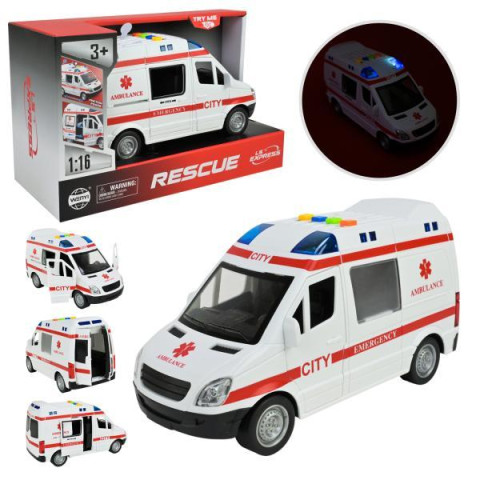 Машина бат. "Швидка допомога" світло, звук, у кор. 27*11,5*16,5см  арт: WY590E