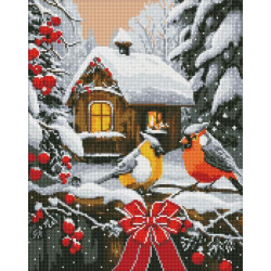 Алмазна мозаїка "Снігова казка" з АВ стразами 40х50см, термопакет, ТМ Ідейка, Україна арт: AMO7796