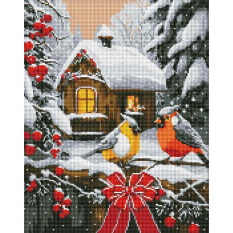 Алмазна мозаїка "Снігова казка" з АВ стразами 40х50см, термопакет, ТМ Ідейка, Україна арт: AMO7796